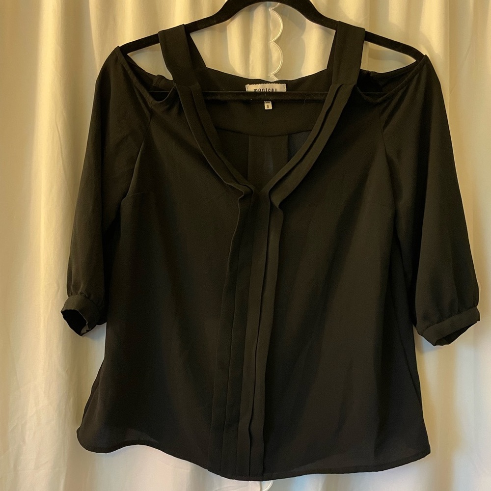 Black Cold Shoulder Top